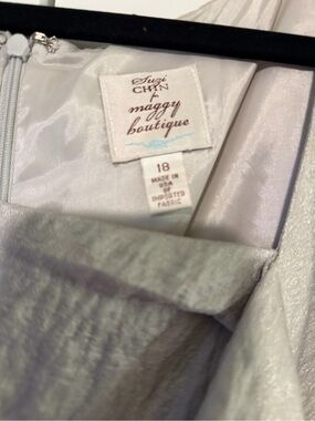 Suzi Chin for Maggy Boutique Silver Shimmery Gown